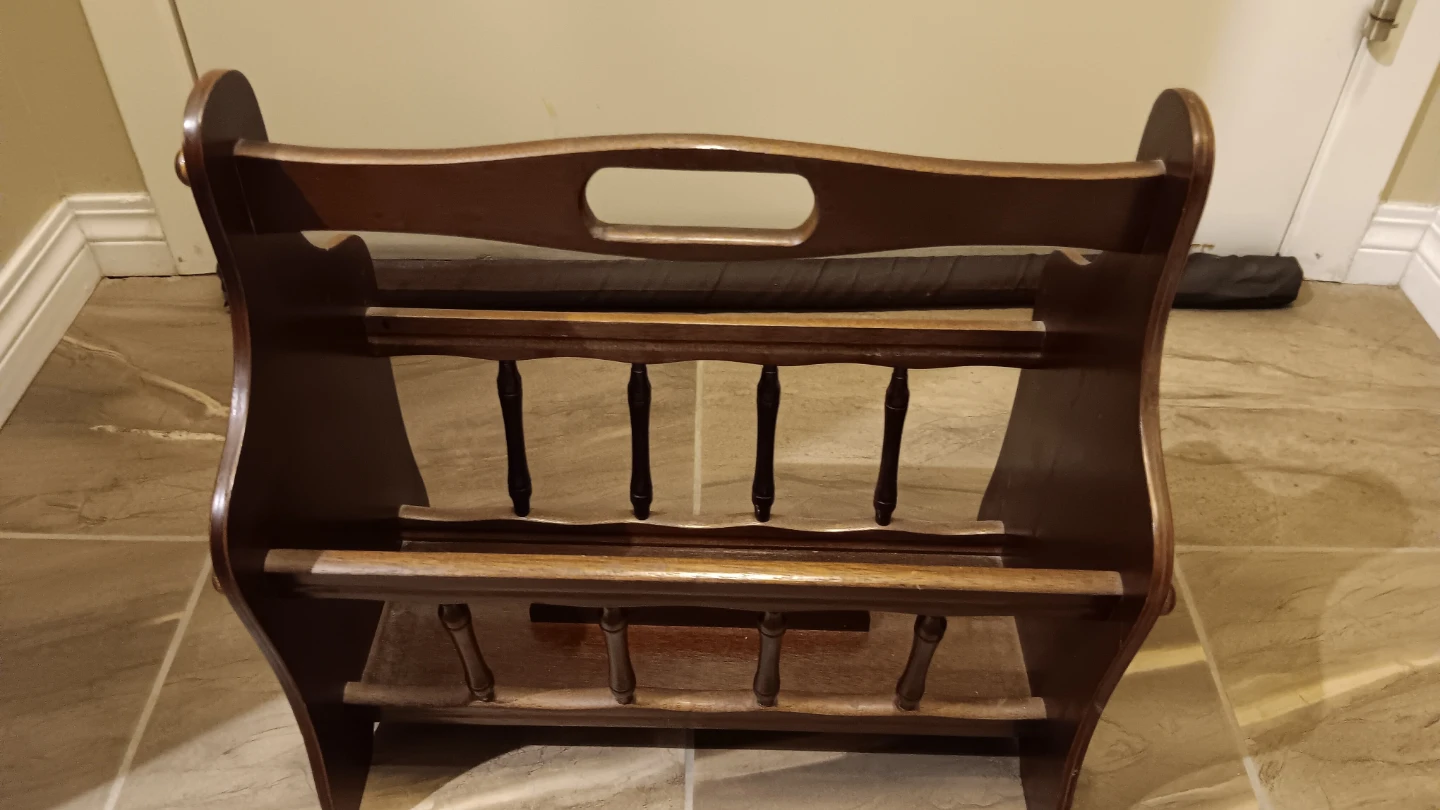 Vintage Solid Wood Magazine Rack