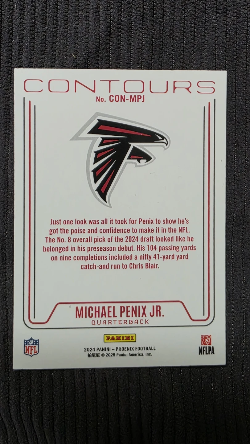 2024 Panini Phoenix Michael Penix Jr. RC Contours Football Card - photo 2