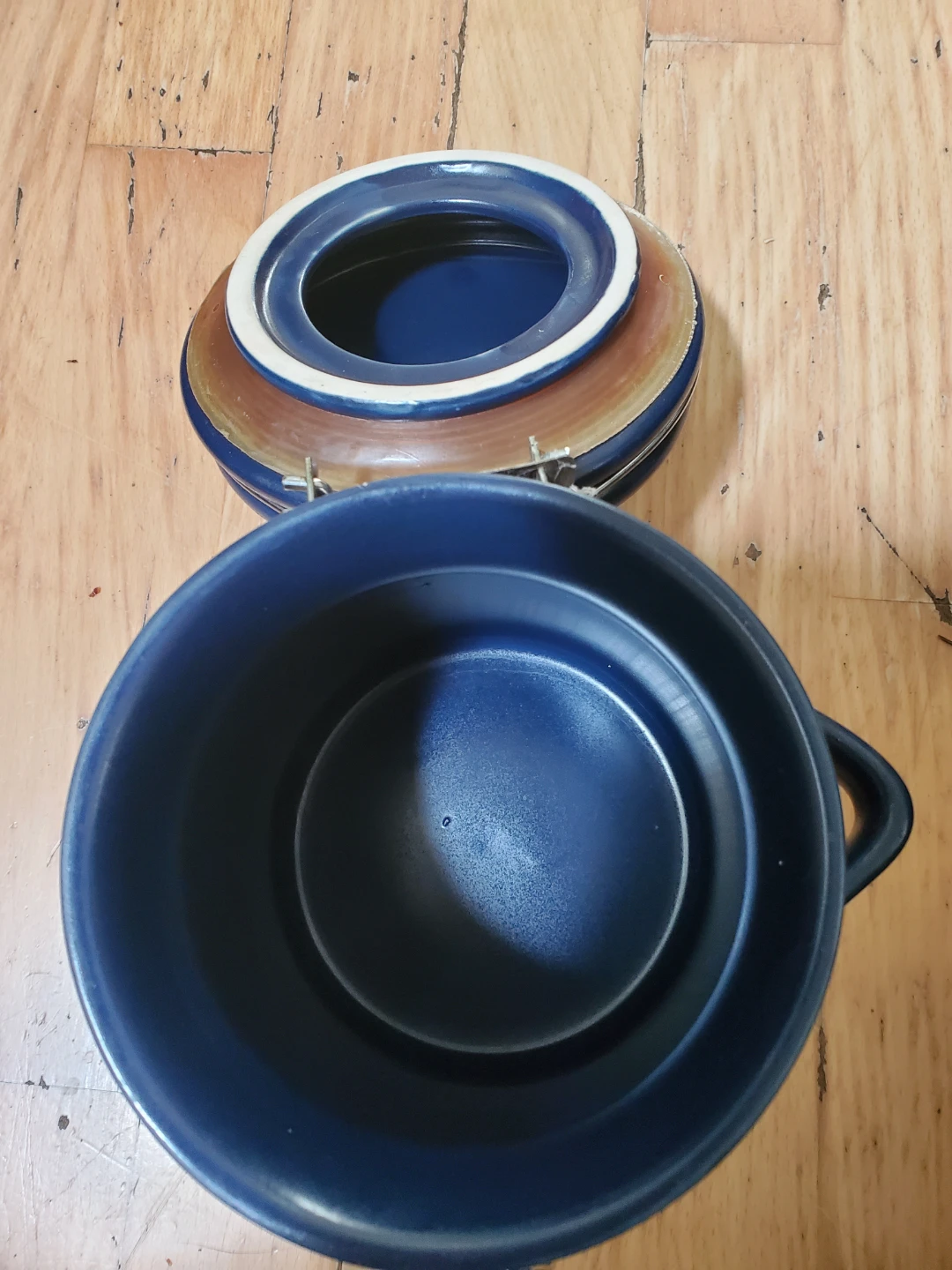 Blue Ceramic Storage Jar with Lid - photo 4