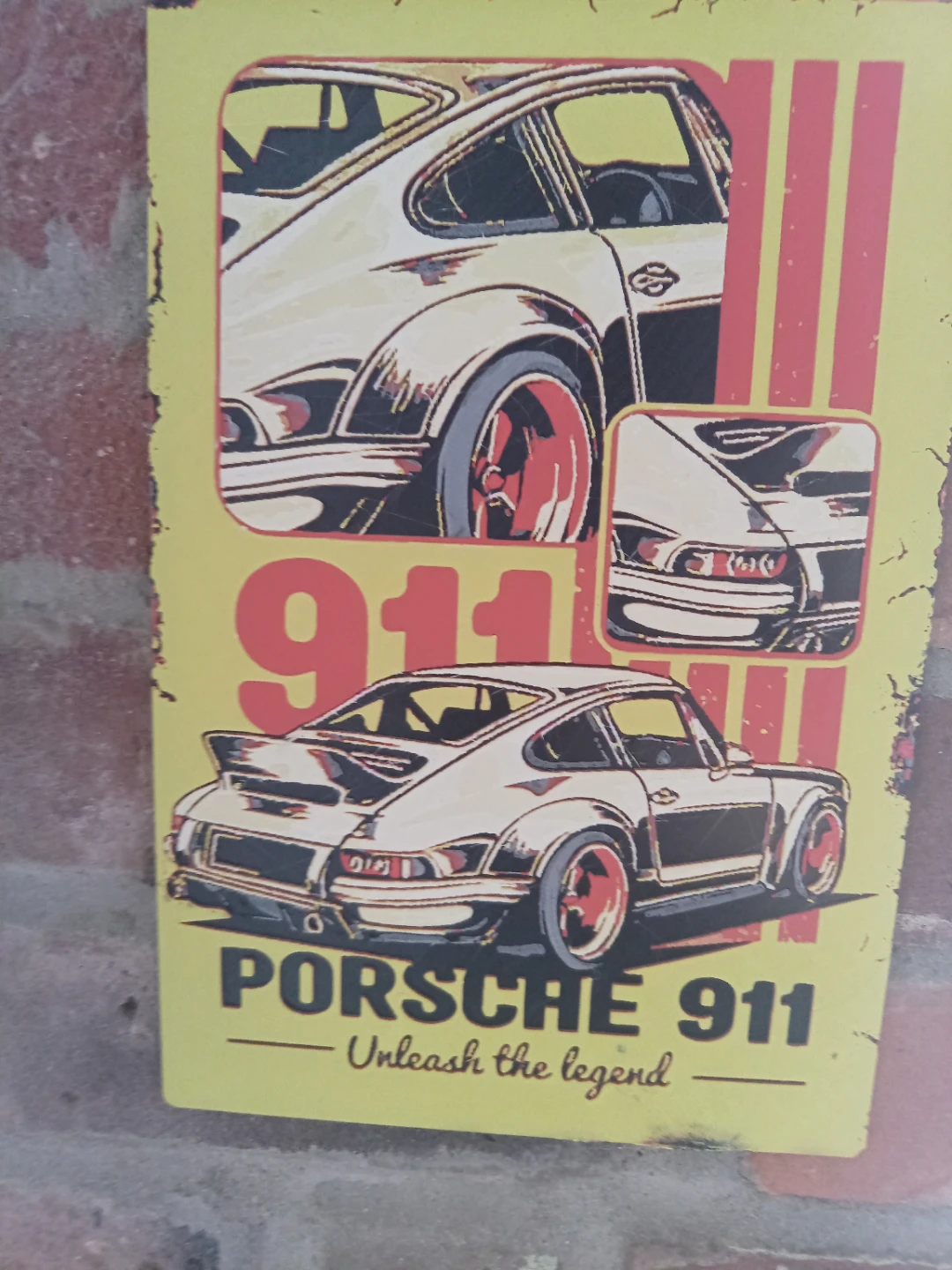 Porsche 911 Metal looking Sign
