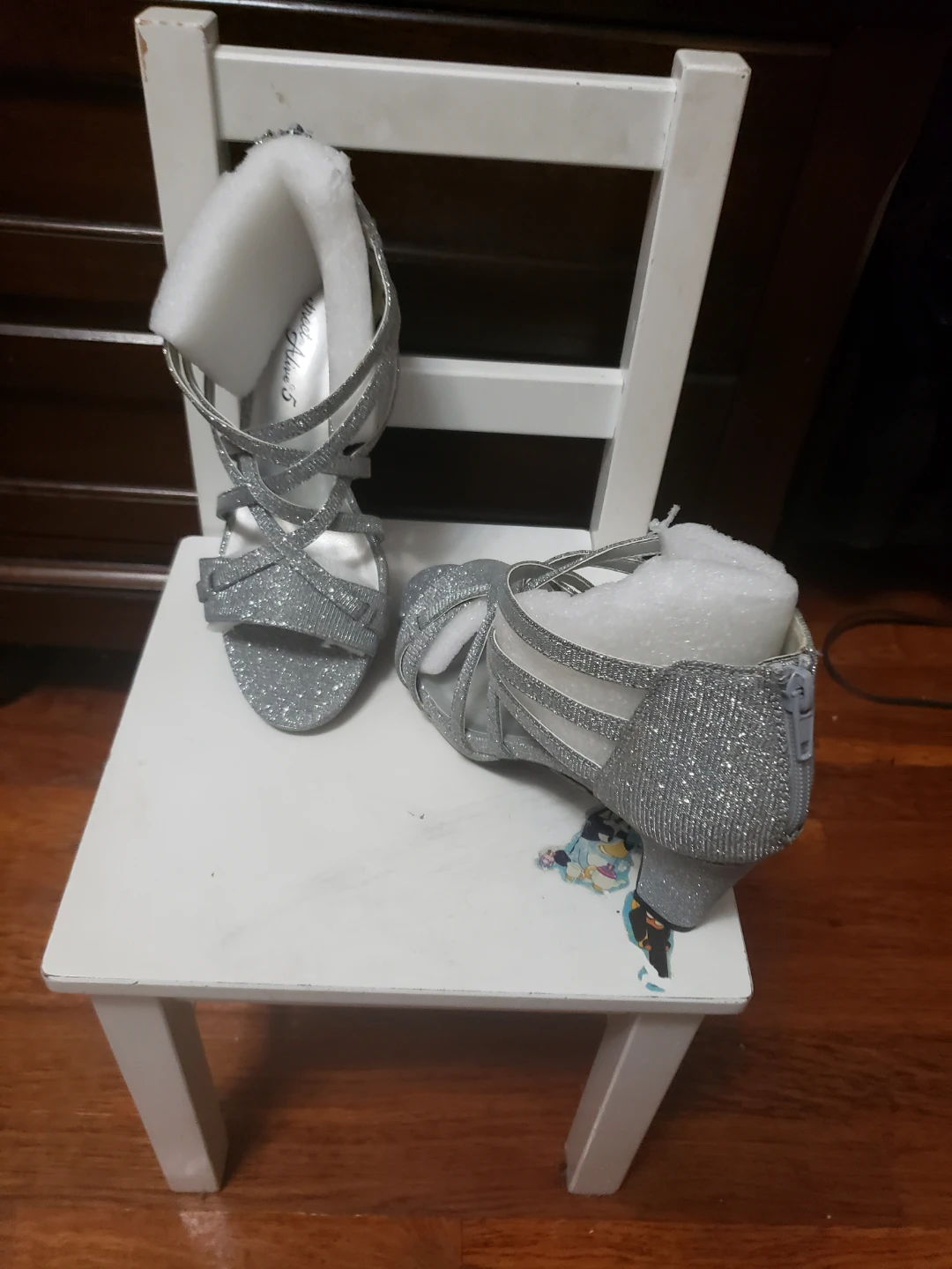 Silver Glitter Heels