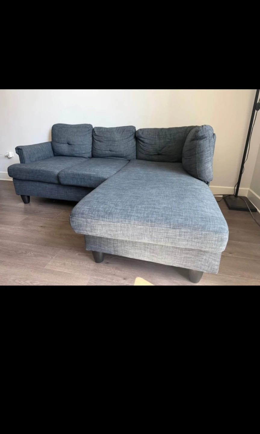 Blue Sectional Sofa with Chaise - photo 2