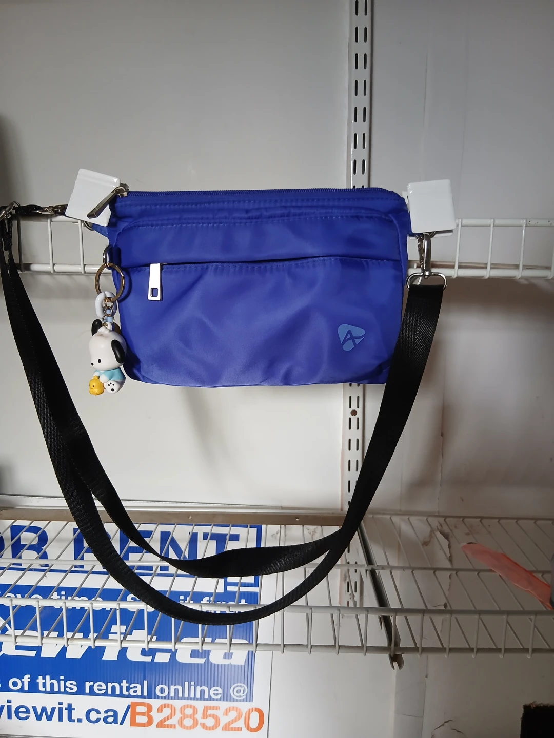 Blue Crossbody Bag with Charm