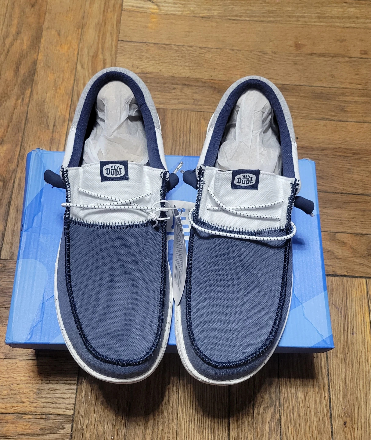 Hey Dude Wally Tri Varsity Navy Shoes Size 10
