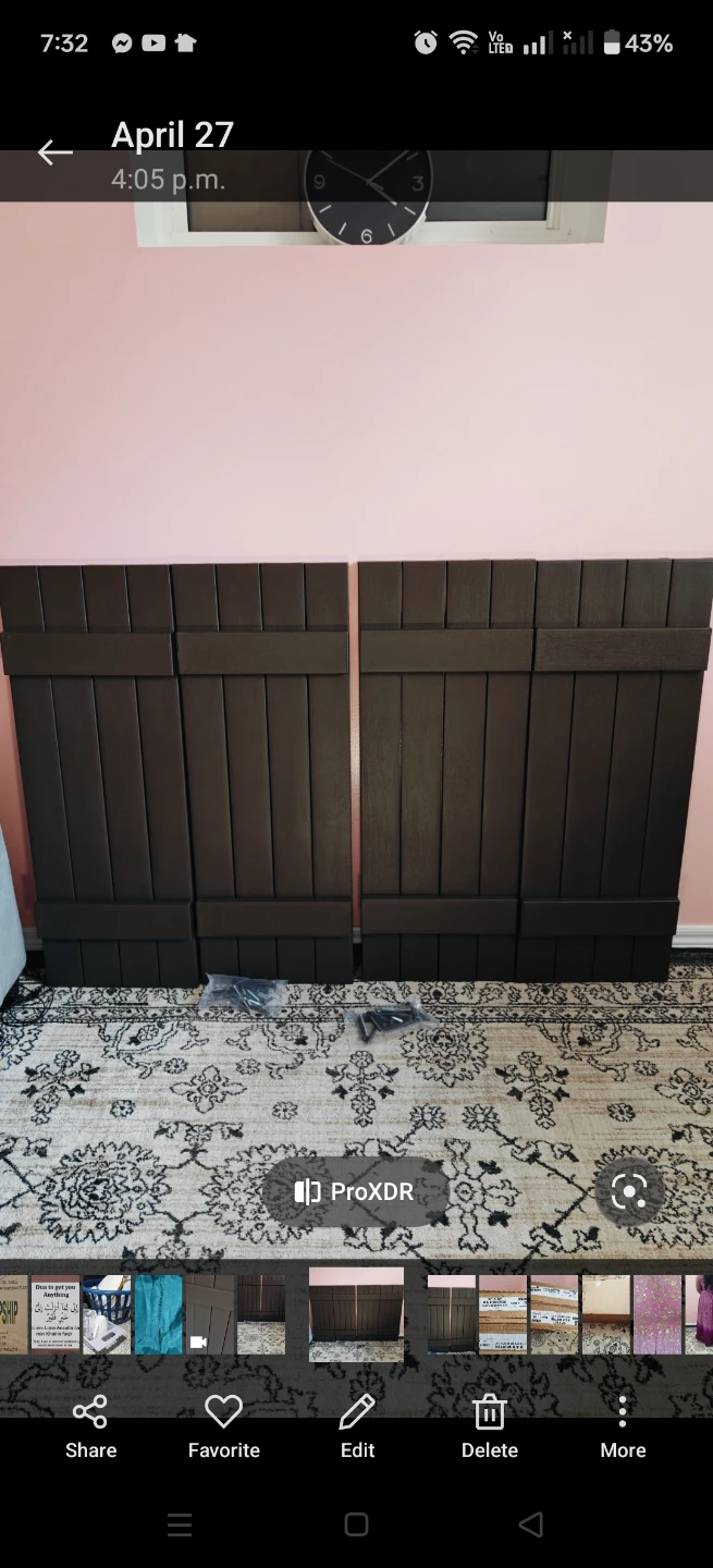 B & B SHUTTER Brown 15" X 39"