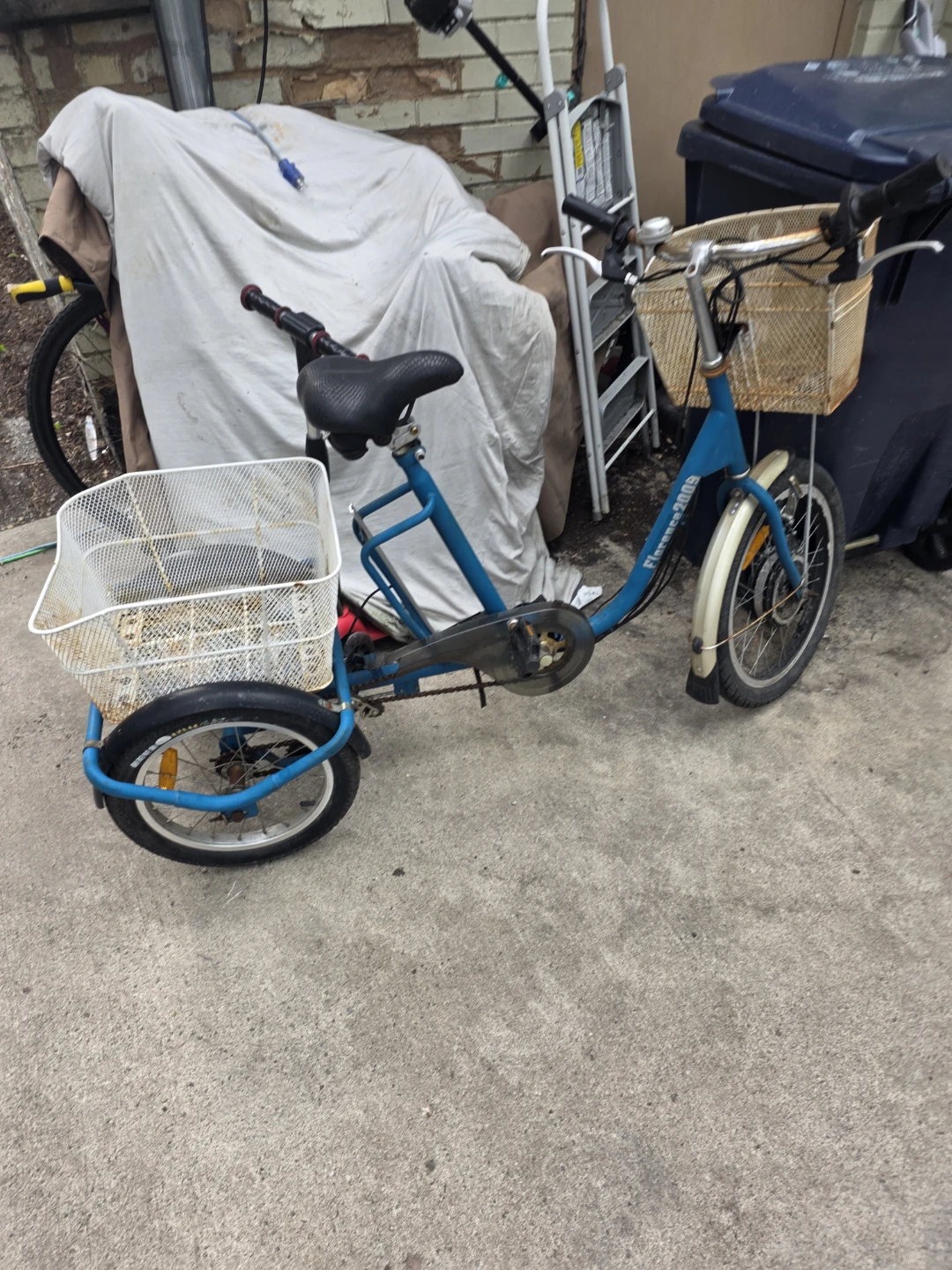 Blue Tricycle with Basket  . Works like Regular bike - photo 3