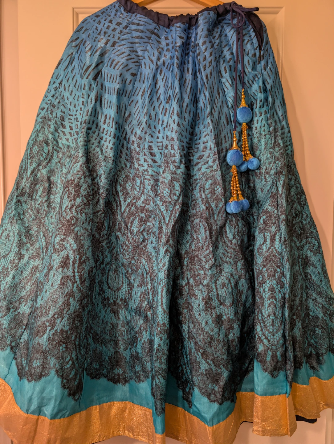 Blue & Black Skirt with Gold Trim - photo 2