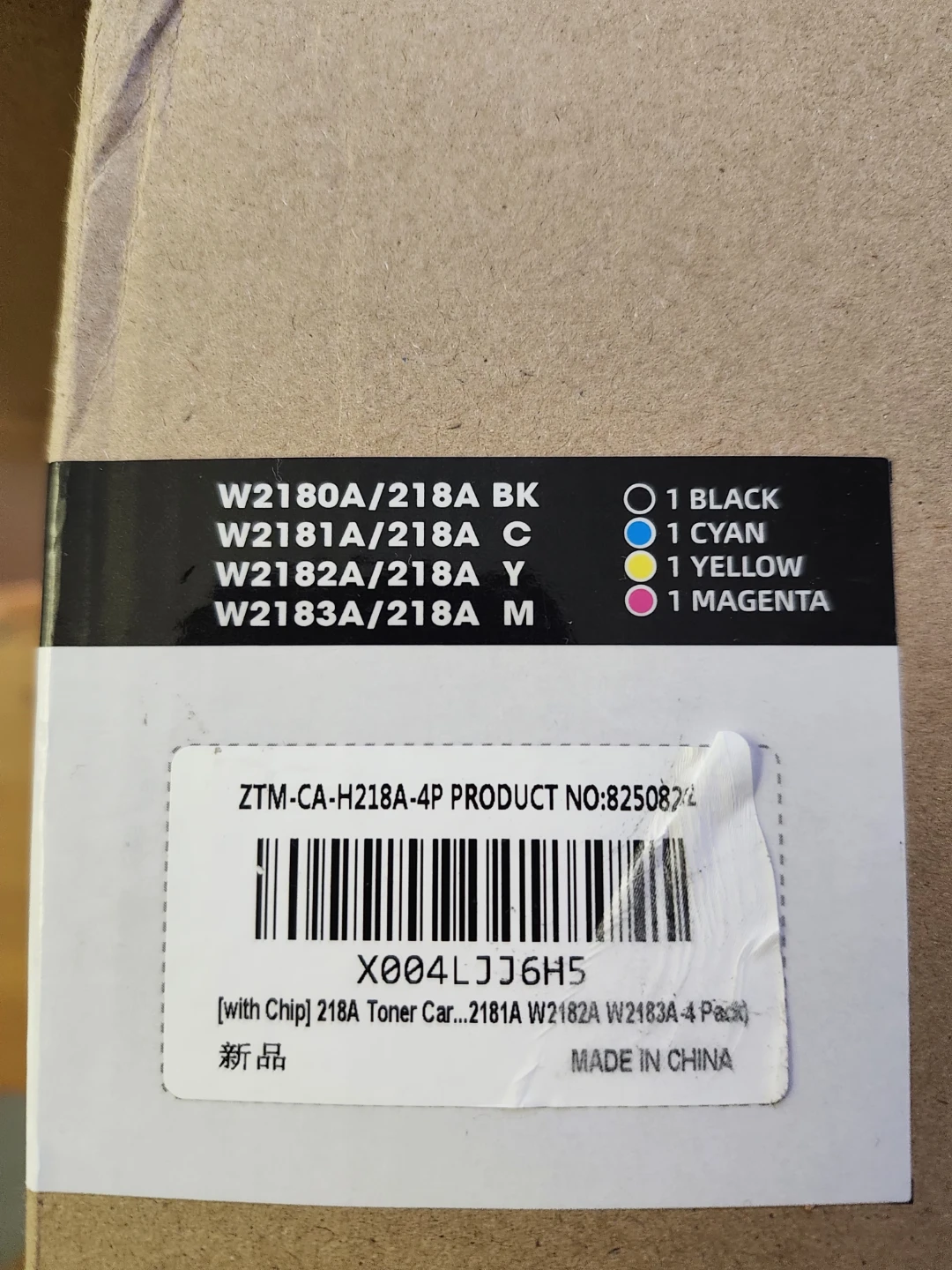 Toner Cartridge 4-Pack for W2180A/218A Series