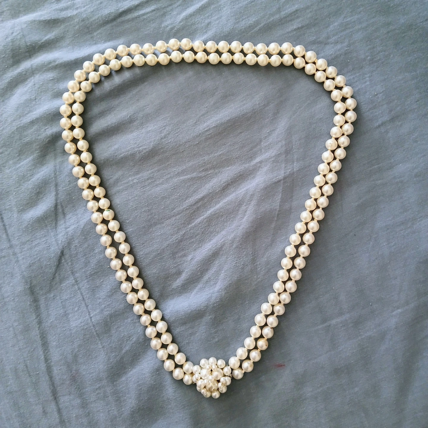 Double Strand Faux Pearl Necklace ⚽