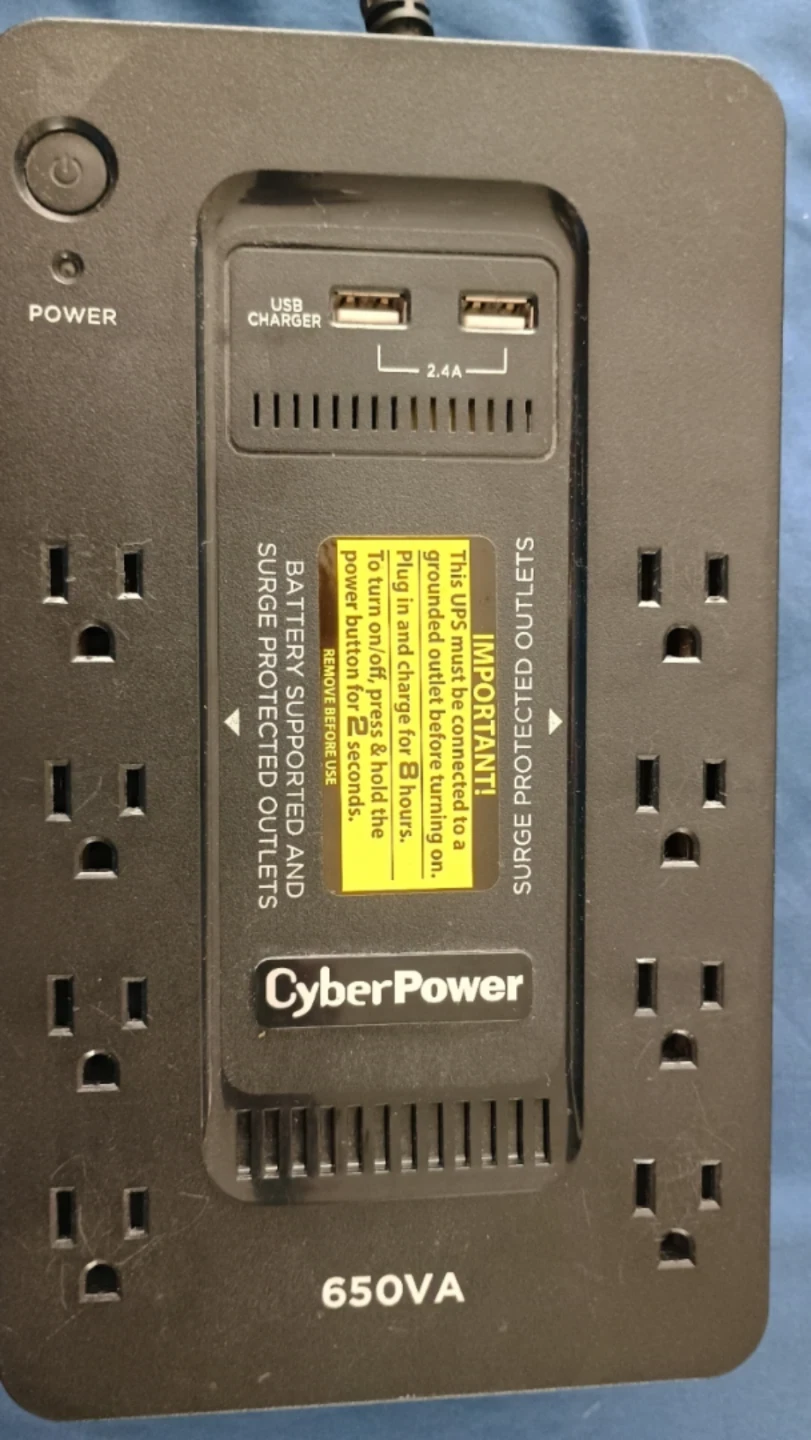 ⚽  CyberPower 650VA UPS Battery Backup and Surge Protector - photo 2