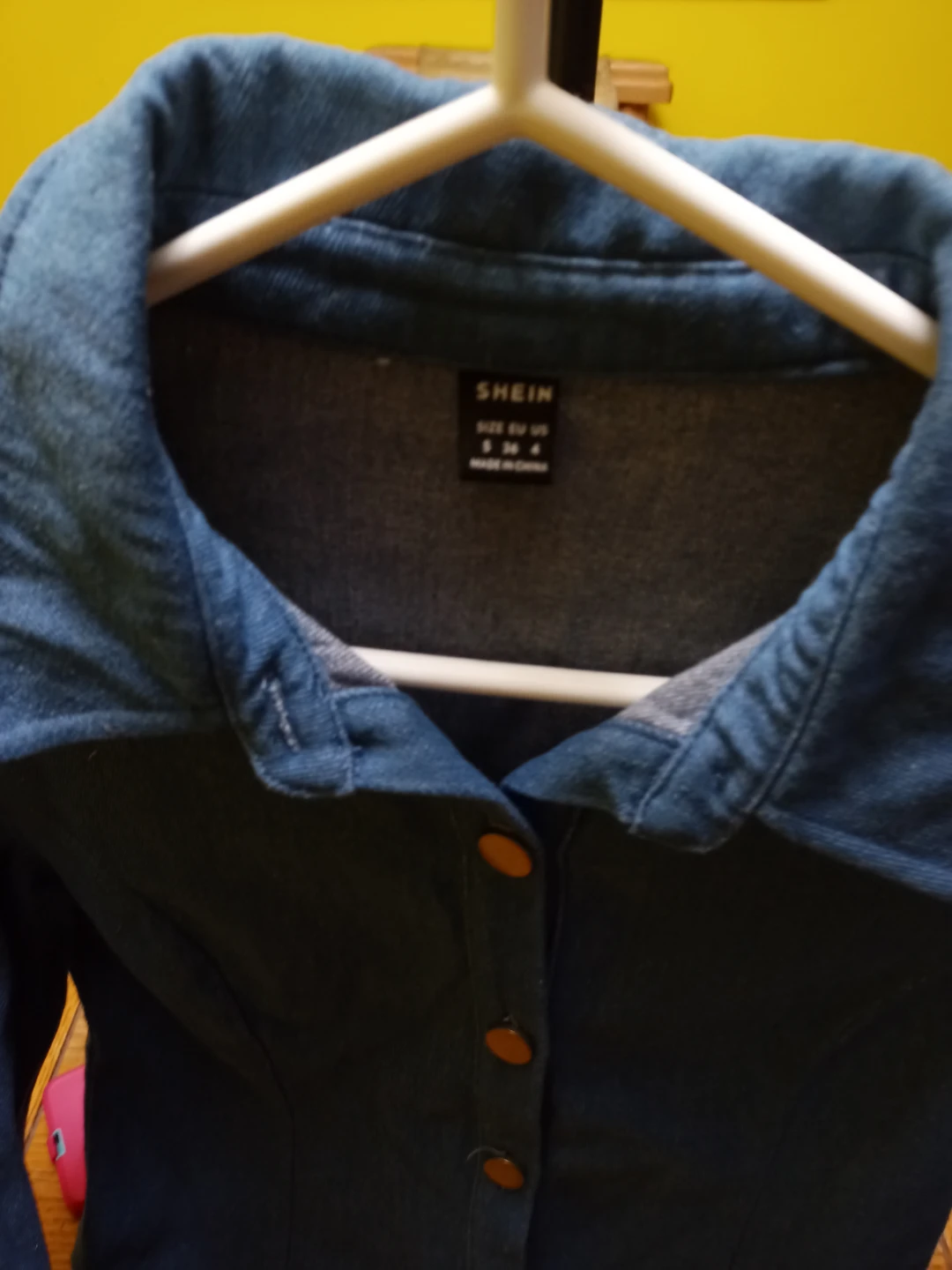 SHEIN Blue Denim Button-Up ladies Shirt - photo 2