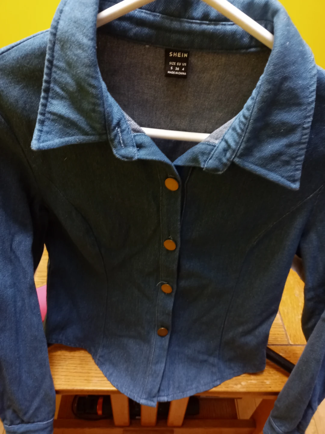 SHEIN Blue Denim Button-Up ladies Shirt - photo 3