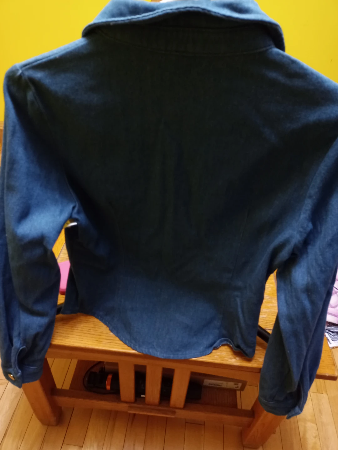 SHEIN Blue Denim Button-Up ladies Shirt - photo 4