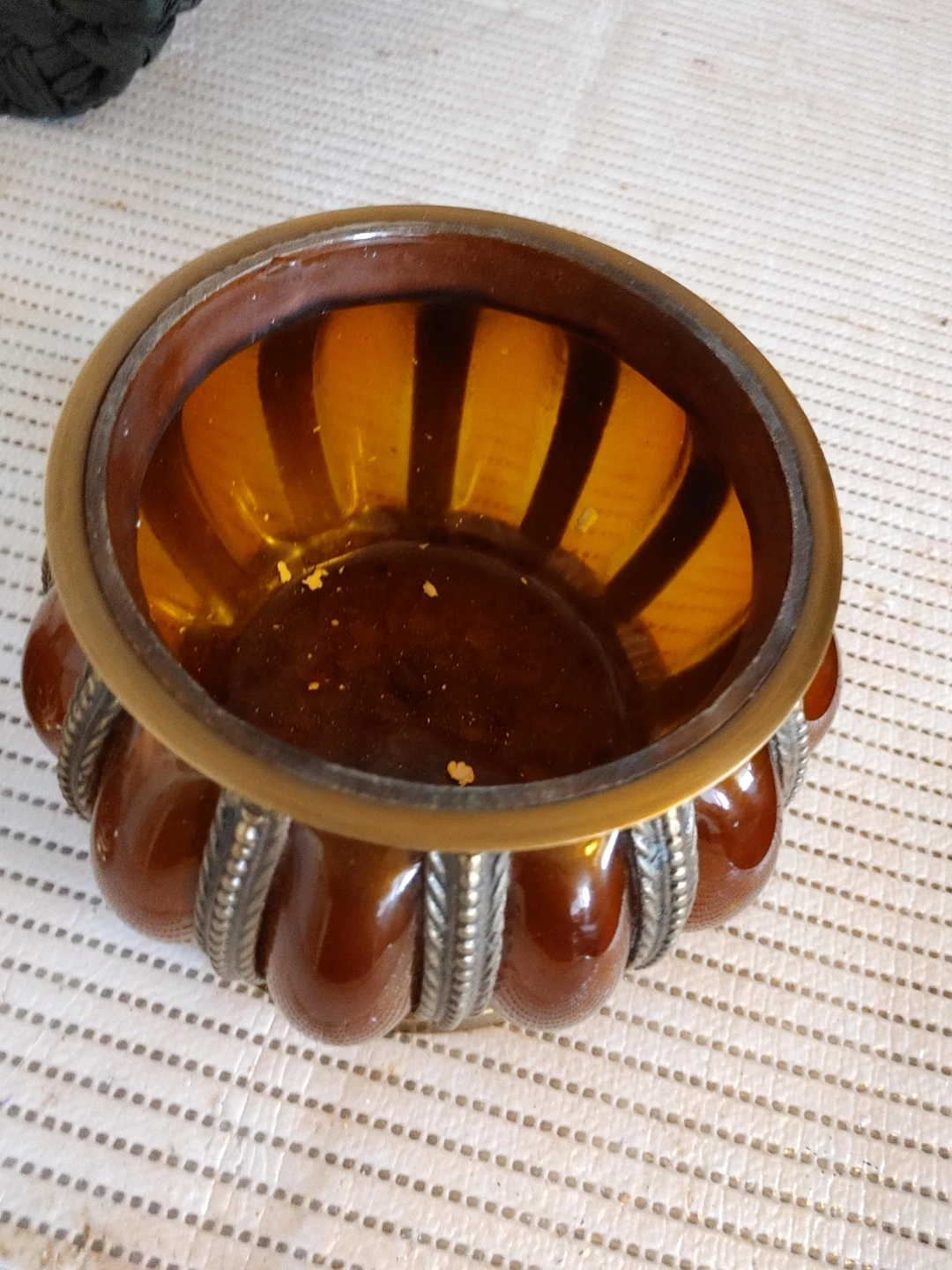 Decorative Amber and Brass Trinket Box - photo 2