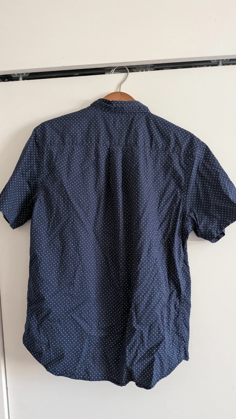 Short Sleeve Shirt Button-up - Navy Polka Dot - photo 3