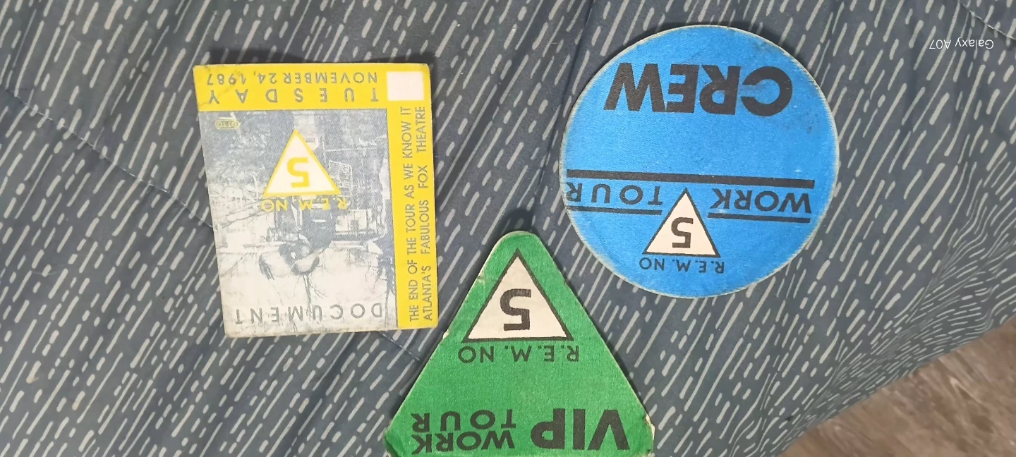 R.E.M. Document Tour Passes & Ticket Stub