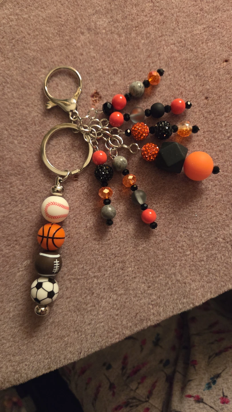 Sports Themed Keychain with Charms