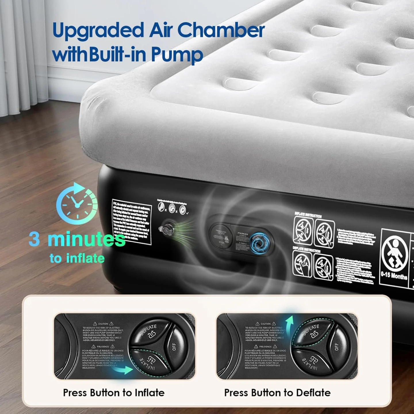 BNIB - MoKo Air Mattress Queen with Built in Pump - photo 4