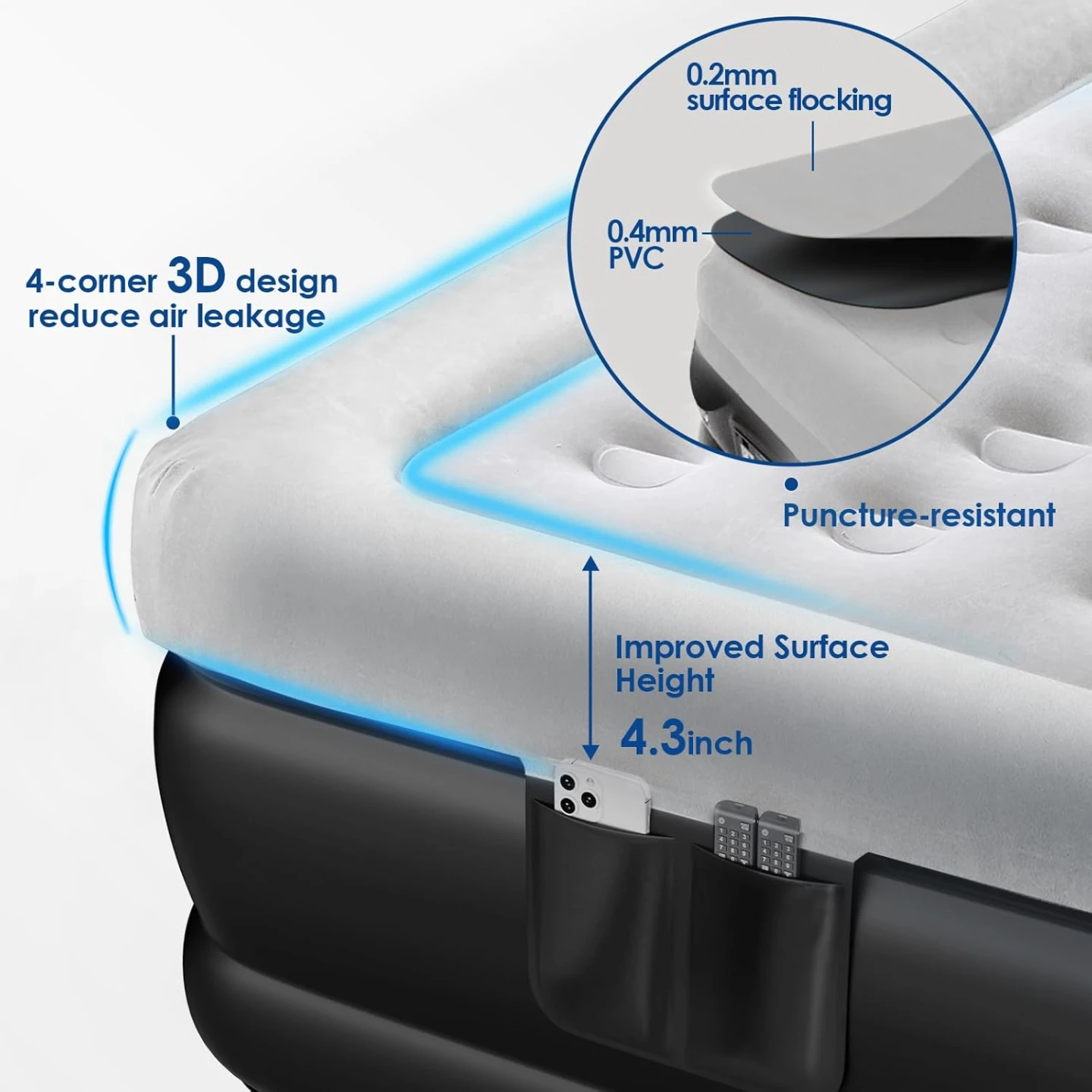 BNIB - MoKo Air Mattress Queen with Built in Pump - photo 5