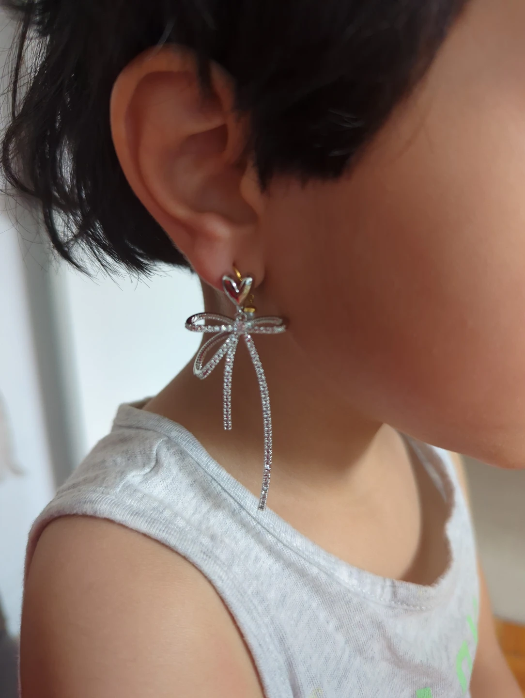 Silver Bow Drop Earrings - photo 5