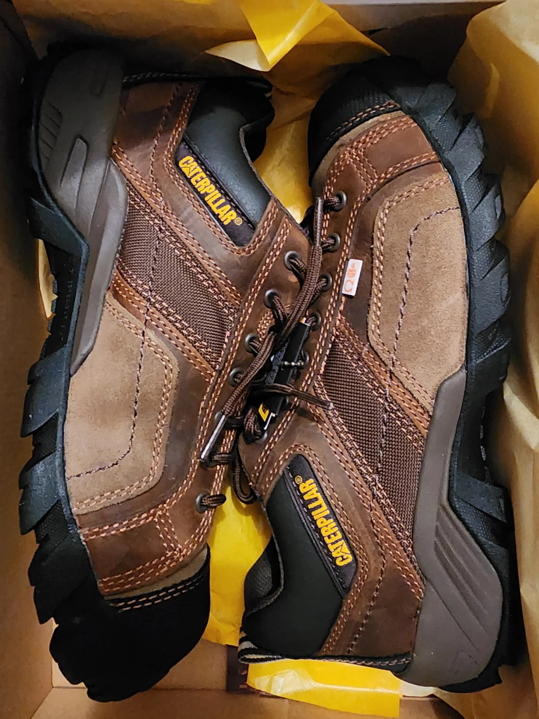 Caterpillar Safety Shoes - Brown, Size 9.5 Wide