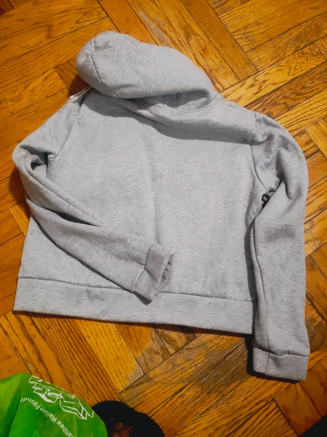 Grey "Just Do It Later" Graphic Hoodie size large kids used - photo 2