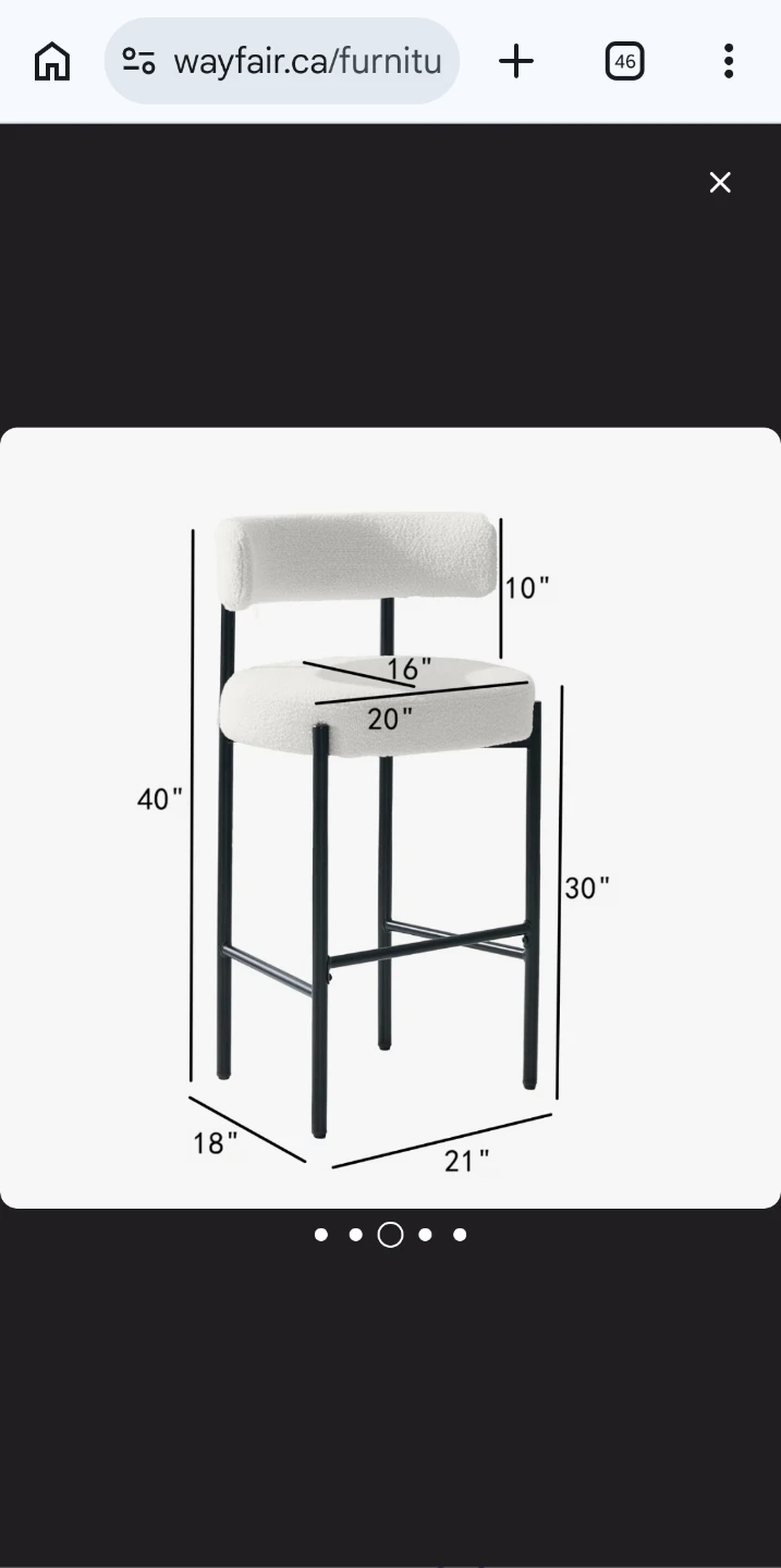 NEW IN BOX BAR HEIGHT Boucle barstools - photo 2