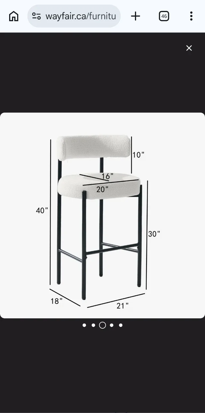 NEW IN BOX BAR HEIGHT Boucle barstools - photo 2