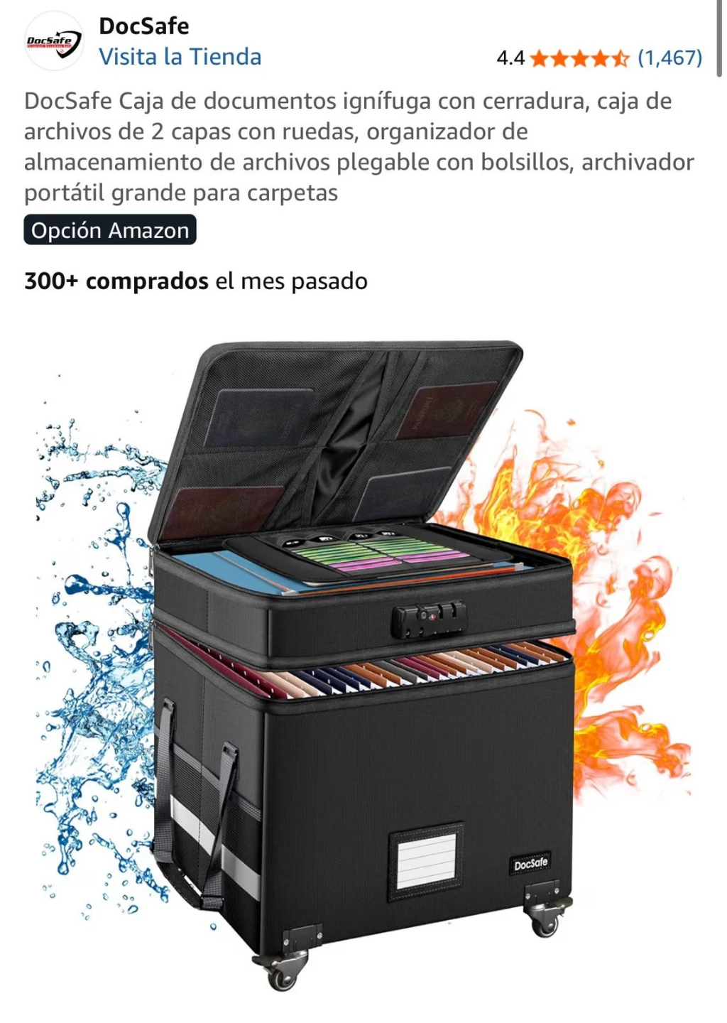 DocSafe Fireproof Document Box with Wheels