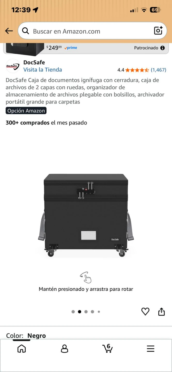 DocSafe Fireproof Document Box with Wheels - photo 2