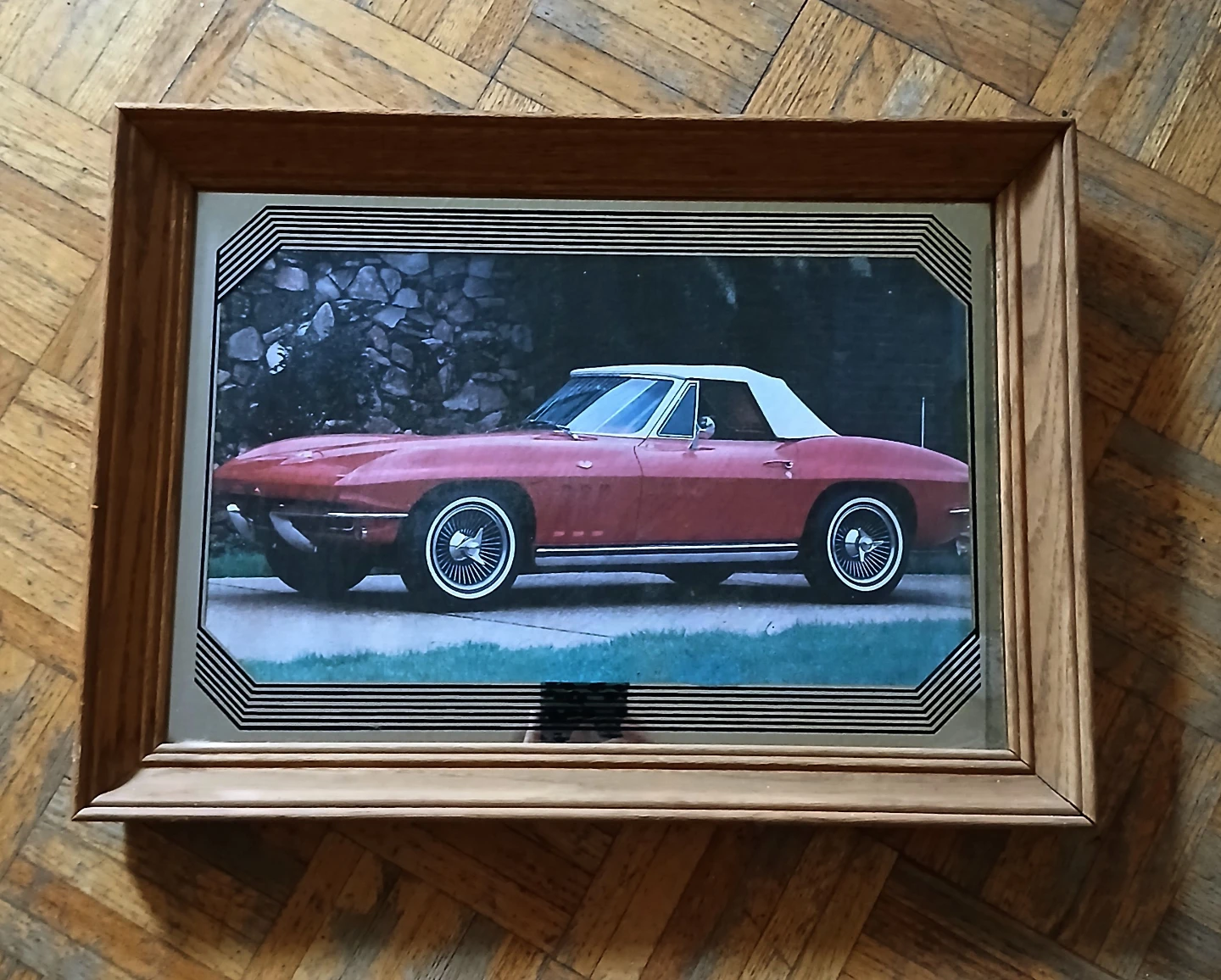 Framed Vintage Corvette Mirror 18/13"