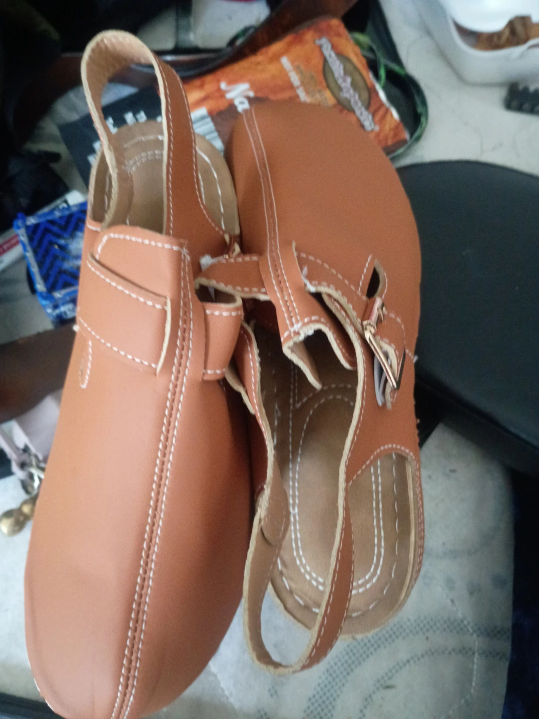 ⚽Brown Leather Sandals