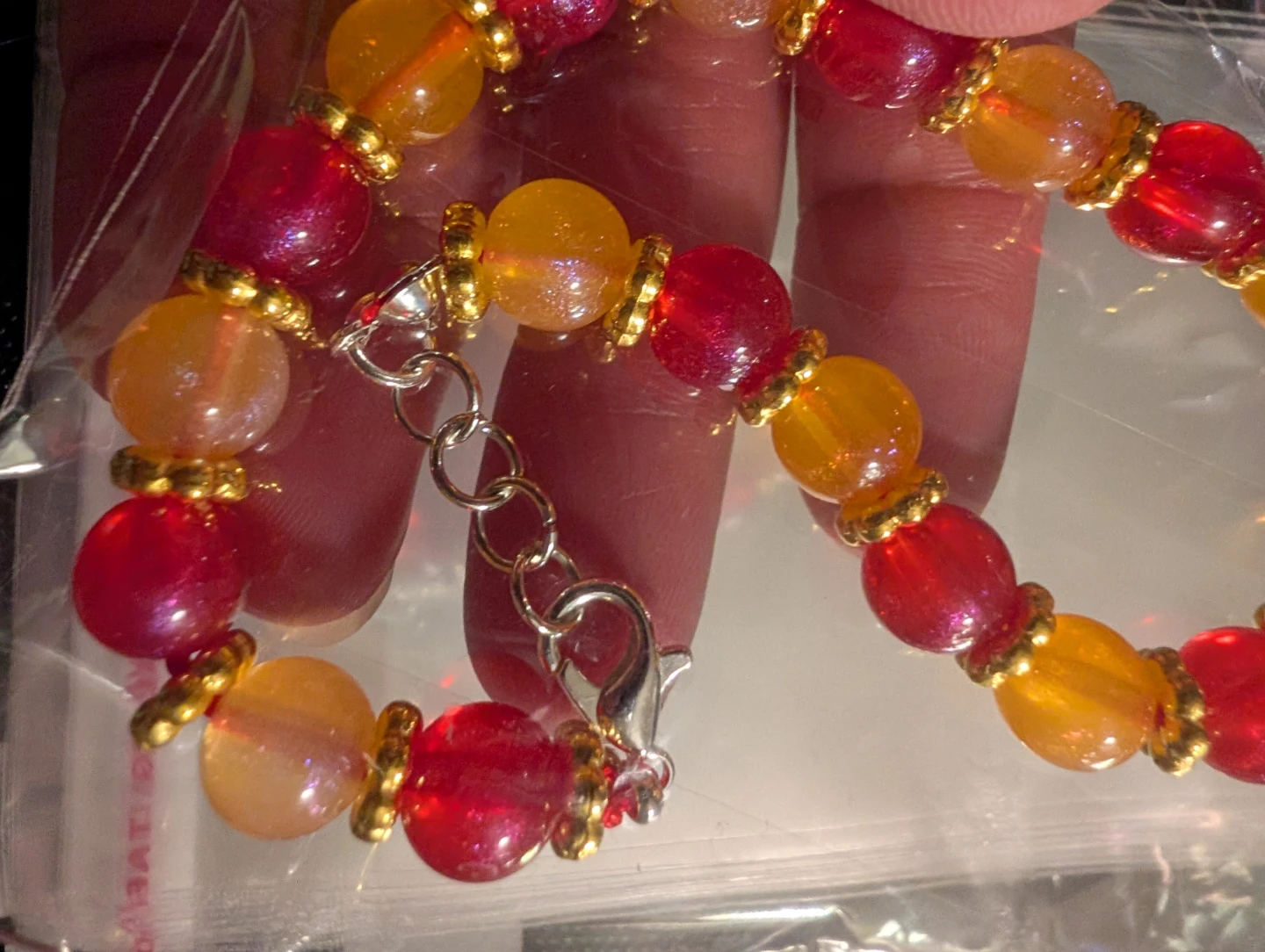 Beaded Bracelet Red and Yellow - photo 2