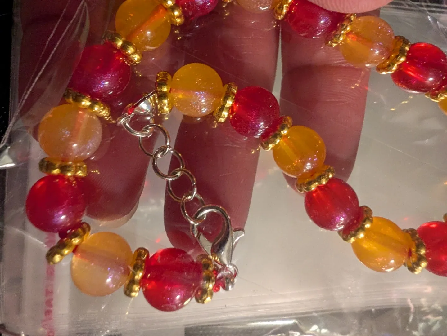 Beaded Bracelet Red and Yellow - photo 2