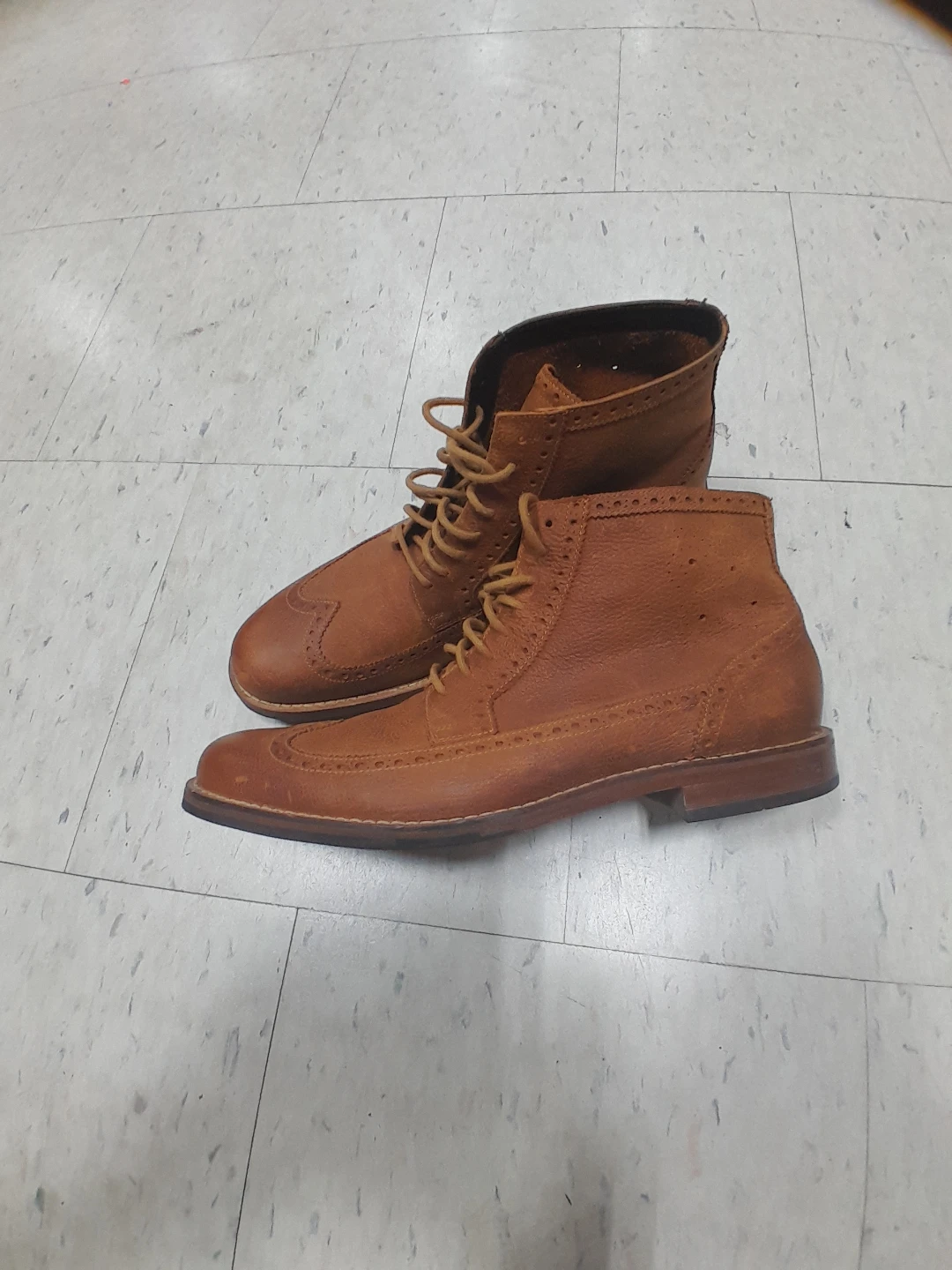 Men's Brown Leather Wingtip Boots - photo 3