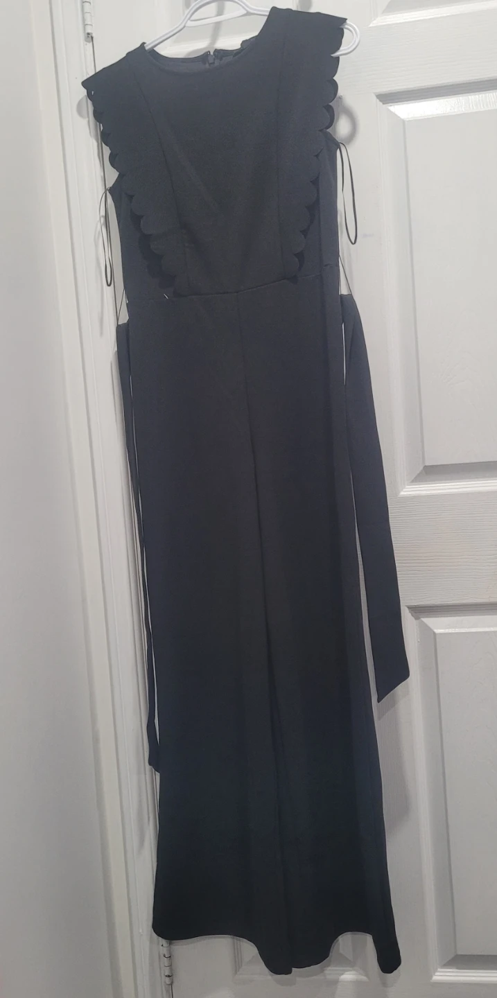 Black Scalloped Jumpsuit