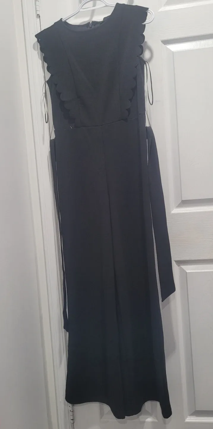Black Scalloped Jumpsuit