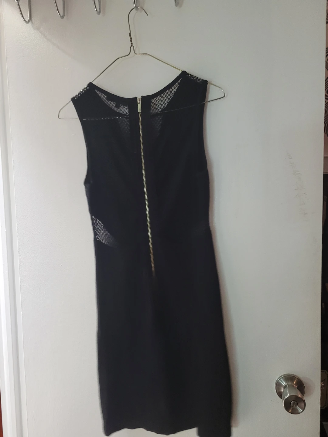 Black Sleeveless Sheath Dress with Lace Detail - photo 2