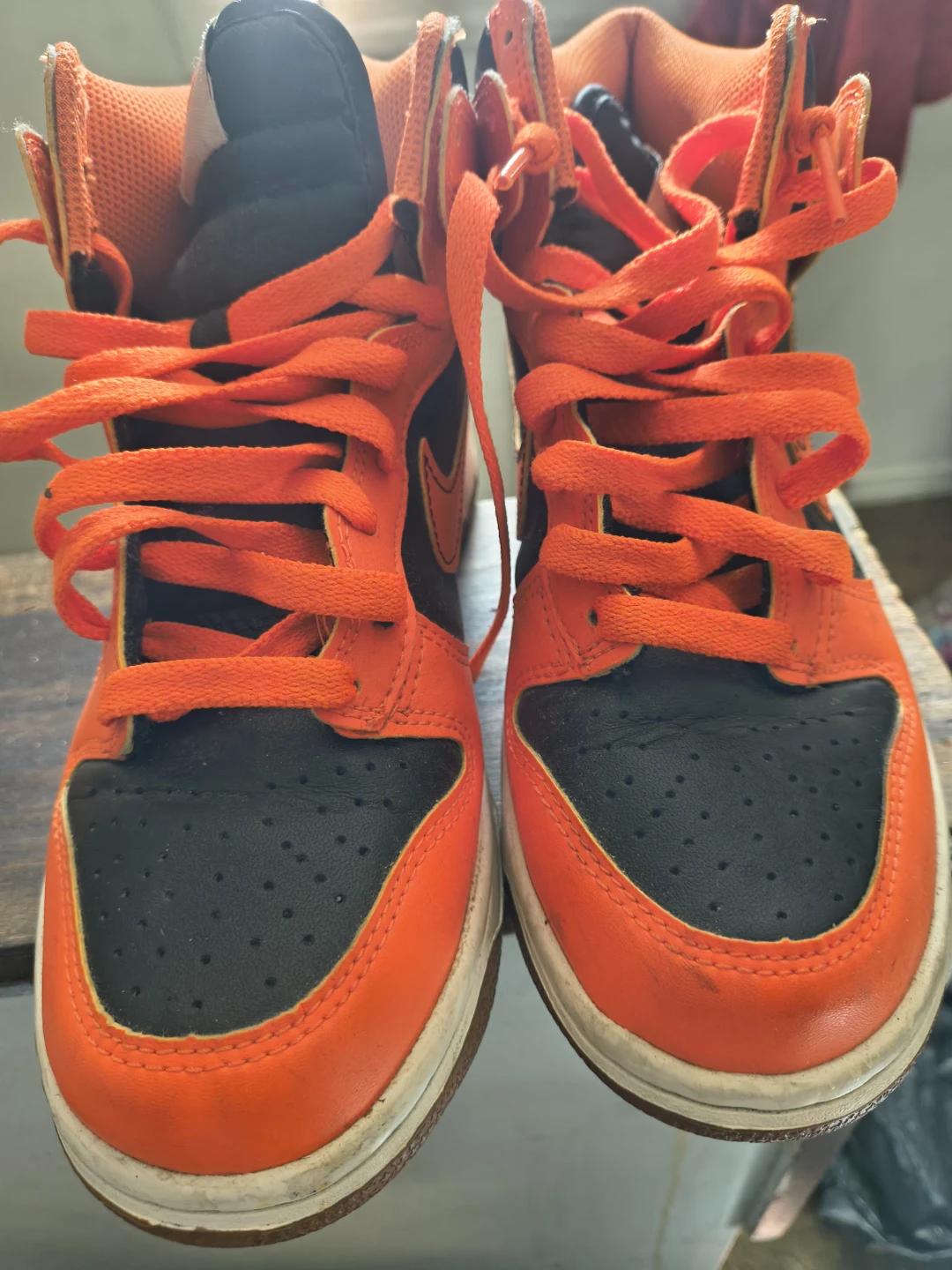 Nike Dunk High Orange Black Sneakers - photo 5