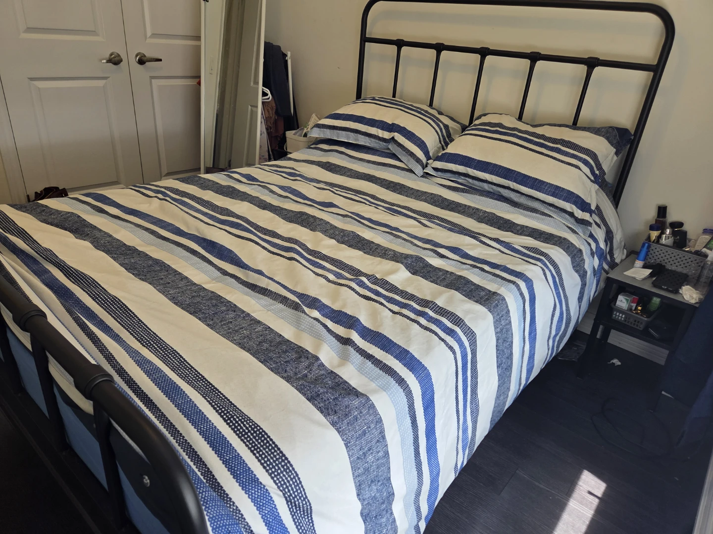 Ikea Metal Double Bed with side tables. - photo 2