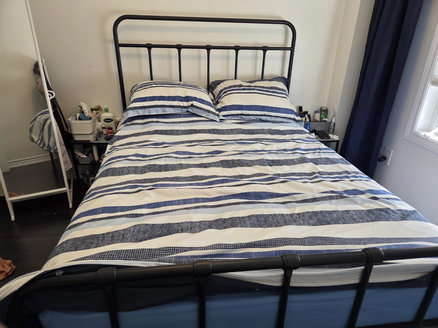 Ikea Metal Double Bed with side tables. - photo 3