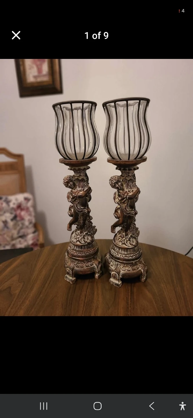 Pair of Cherub Candlestick Holders