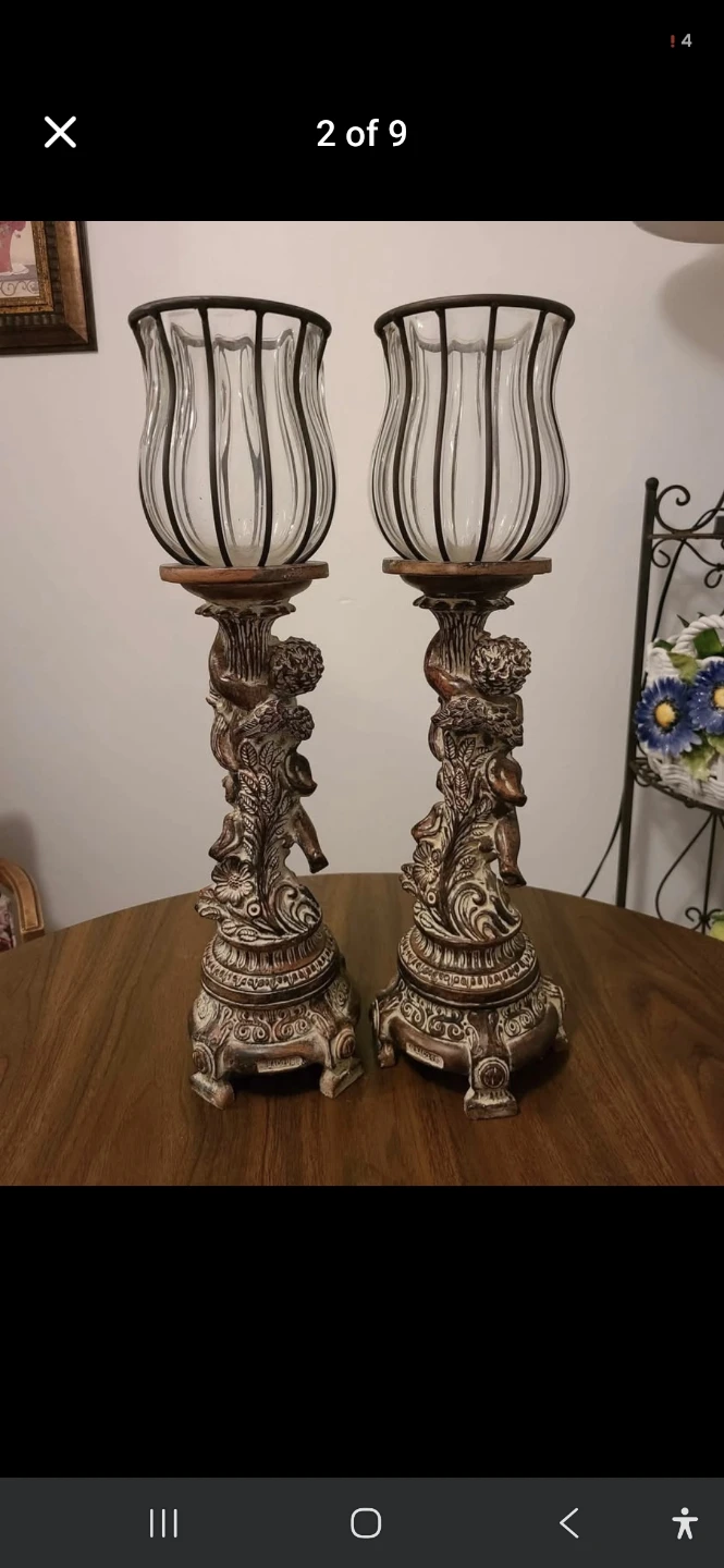 Pair of Cherub Candlestick Holders - photo 2