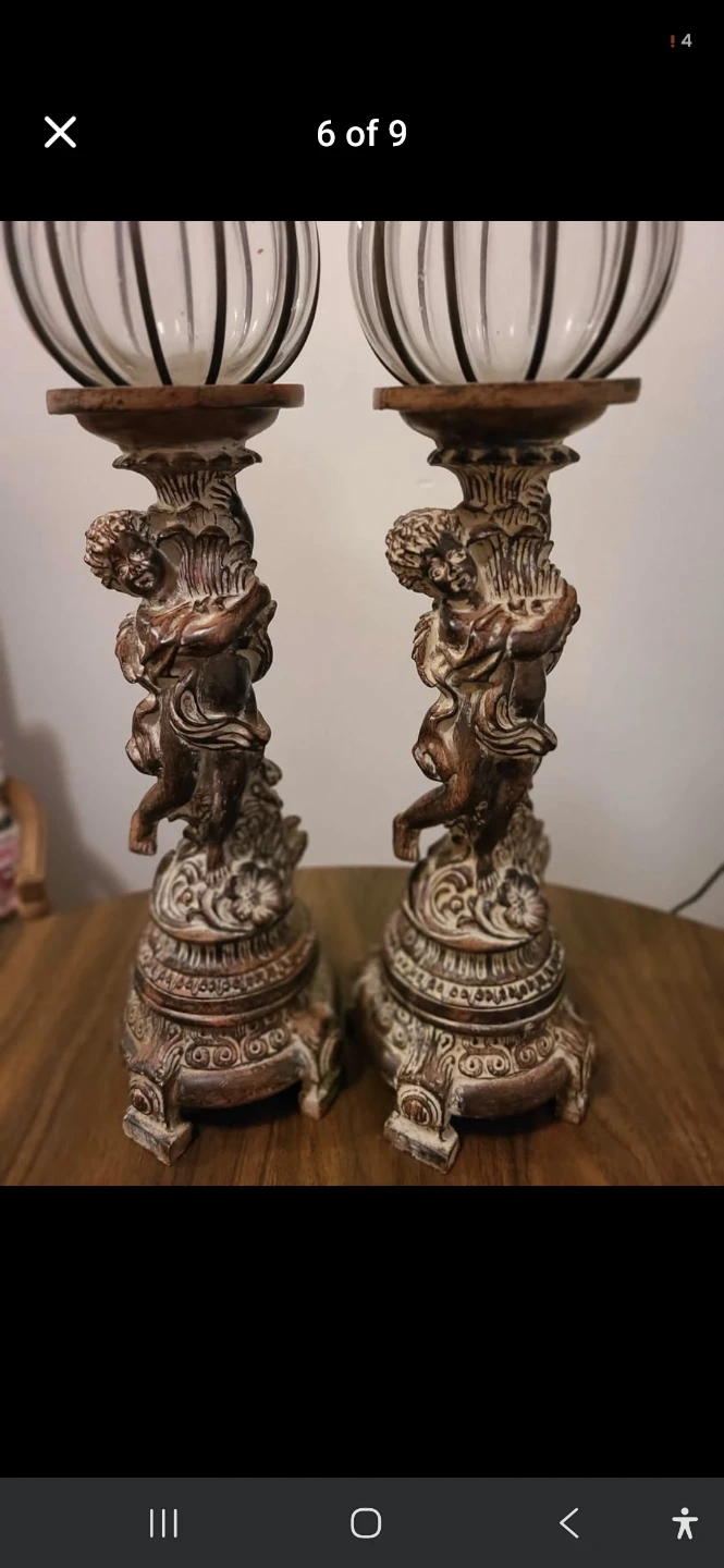 Pair of Cherub Candlestick Holders - photo 4