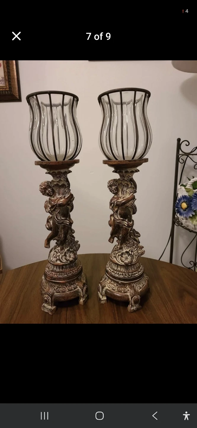 Pair of Cherub Candlestick Holders - photo 5