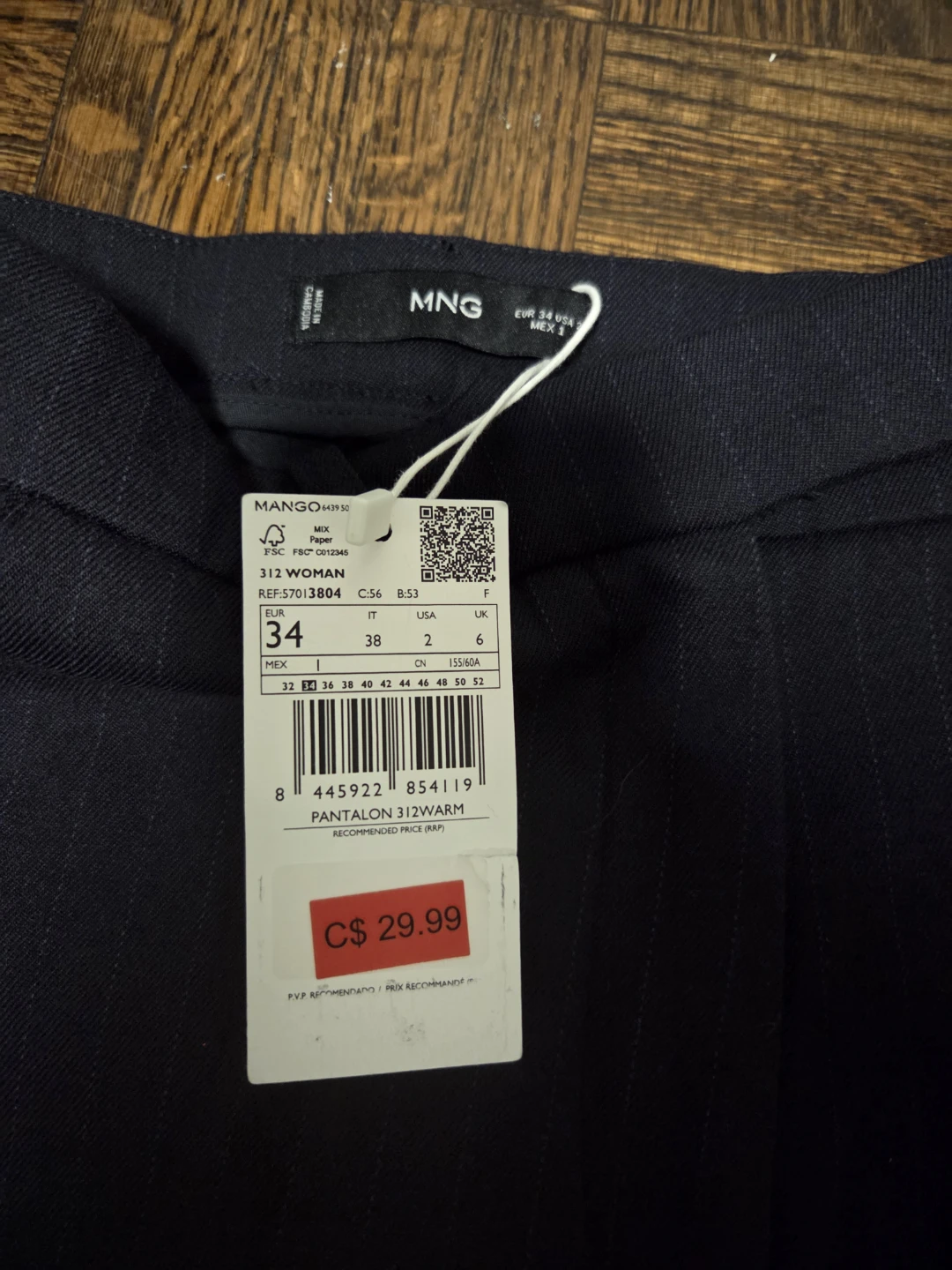 MNG Women's Pinstripe Dress Pants Size 34 - photo 2
