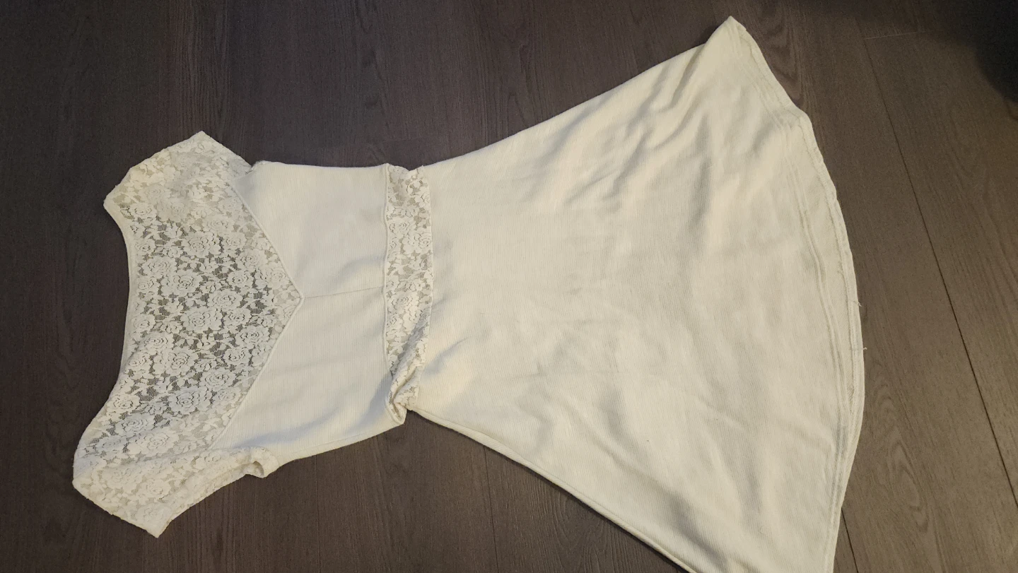 Women's Cream Lace Detail Mini Dress- XS - photo 2