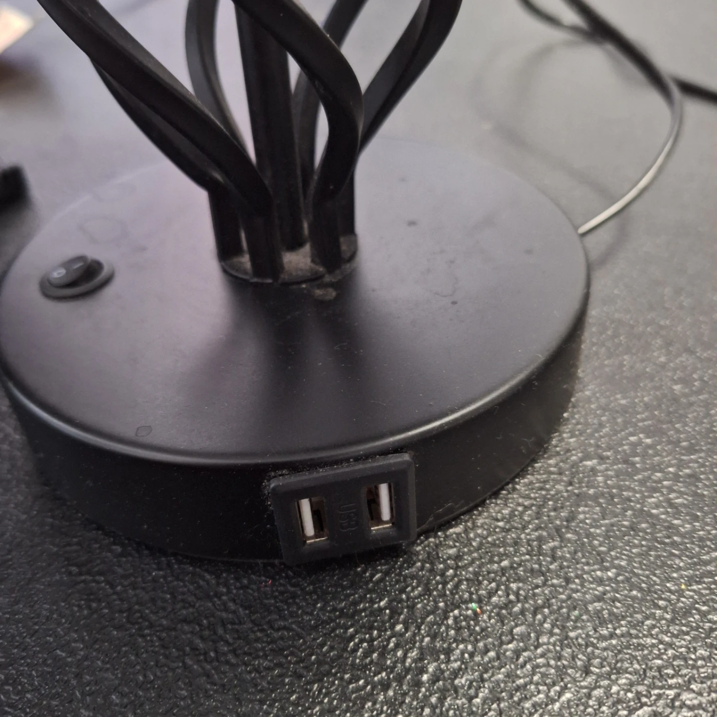 Pair of Black Table Lamps with USB Ports - photo 2