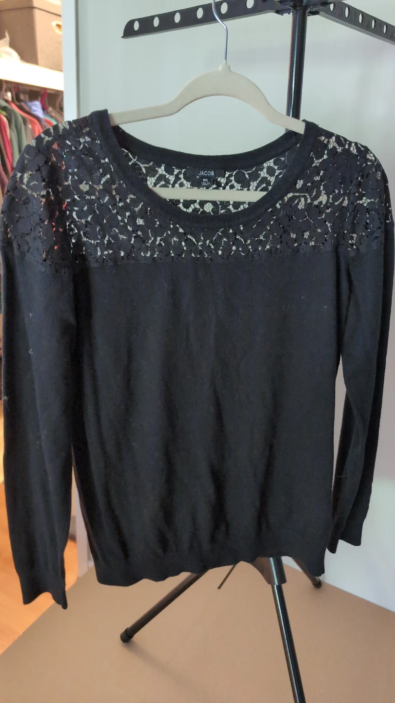 Jacob Black Sweater with Lace Detail - G/L - photo 2