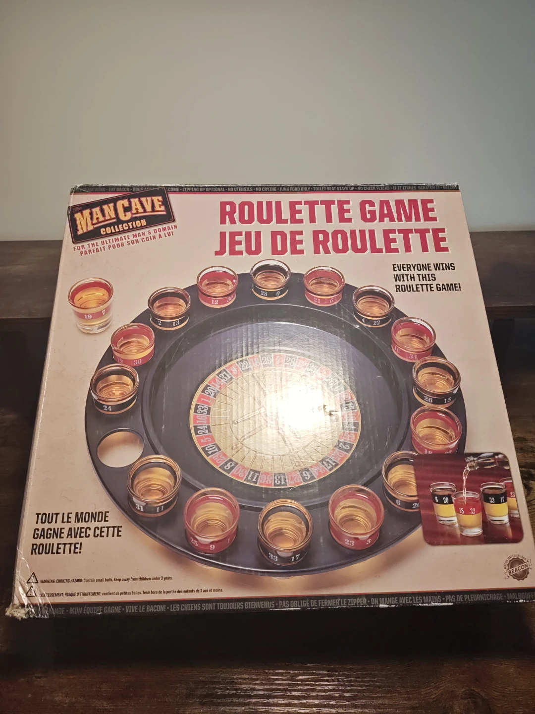 Man Cave Collection Roulette Game with Shot Glasses